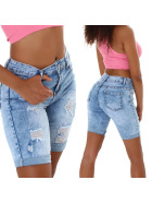 Jela London Damen Jeans-Shorts Denim Stretch Skinny