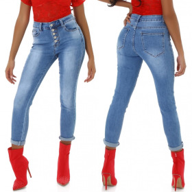 Jela London Damen High-Waist Jeans Skinny Stretch...