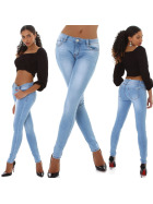 Jela London Damen High-Waist Jeans Stretch Skinny Slim