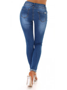 Jela London Damen High-Waist Jeans Skinny Stretch Push-Up Stone-Washed