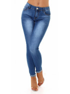 Jela London Damen High-Waist Jeans Stretch Push-Up Stone-Washed