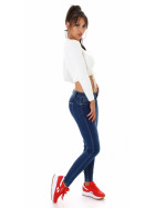 Jela London Damen Stretch-Jeans Skinny Stone-Washed Slim