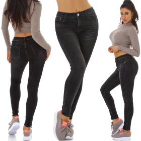 Jela London Damen High-Waist Stretch-Jeans Skinny Slim...