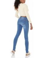 Jela London Damen Push-Up Jeans Stretch-Jeans Skinny Slim