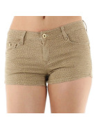Push-Up Leoparden Hotpants Shorts Panty, Beige, 34 36