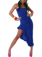 Jela London Bandeau Tanzkleid Maxikleid Latin Salsa Stretch, Blau