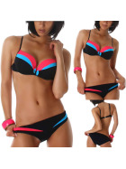 Push-Up Plunge Bikini-BH mit Farbspiel T&uuml;rkis 80 C (48/DE 42)