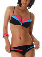 Push-Up Plunge Bikini-BH mit Farbspiel T&uuml;rkis 80 C (48/DE 42)