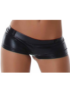 Jela London Wetlook GoGo Hotpants Shorts kurz Glanz metallic, Schwarz S (34/36)