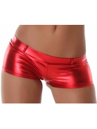 Jela London Wetlook GoGo Hotpants Shorts kurz Glanz metallic, Rot S (34/36)