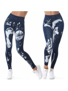SL1 Damen High-Waist Jeggings Jeans-Look Print Stretch (34/36/38)