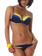 Push-Up Plunge Bikini-Set mit Farbspiel, Blau 38 80C