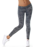 7/8 Capri Print-Leggings Jeans-Look Jeggings, Schwarz