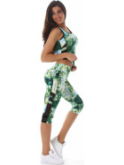 SL1 Damen Sportanzug Trainingsanzug Fitness-Set Top Leggings, Gr&uuml;n SM