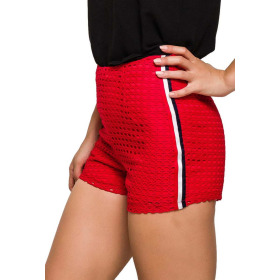 StyleLightOne High-Waist Netz-Shorts Hotpants Streifen, 36 (S) Rot
