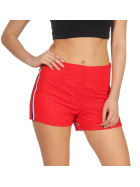 StyleLightOne High-Waist Netz-Shorts Hotpants Streifen, 36 (S) Rot