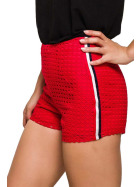 StyleLightOne High-Waist Netz-Shorts Hotpants Streifen, 38 (M) Rot