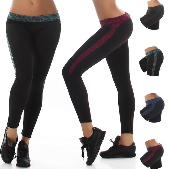 Damen Yoga Leggings Sport Pants Fitness Workout Stretch Rot Größen 34 36 38 40 