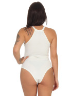 StyleLightOne Damen Sexy Body Schnürung Erotik Stretch Ripp, Weiß, 36 38 (L)