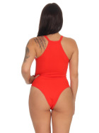 StyleLightOne Damen Sexy Body Schnürung Erotik Stretch Ripp, Rot, 32 34 (S)