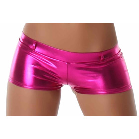 Jela London Wetlook GoGo Hotpants Shorts kurz Glanz metallic, Pink M (36/38)