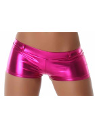 Jela London Wetlook GoGo Hotpants Shorts kurz Glanz metallic, Pink L (38/40)