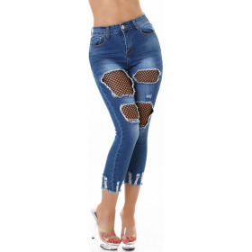 Jela London Damen High-Waist Skinny Jeans-Hose Capri...